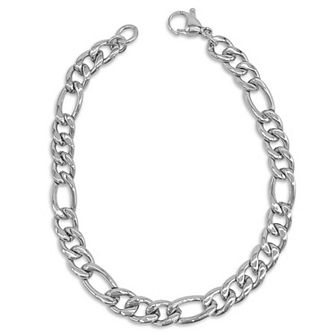Men's Adornia Stainless Steel 7mm Figaro Chain Bracelet