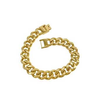 Men's Adornia 14k Gold Plated Stainless Steel Curb Chain Bracelet