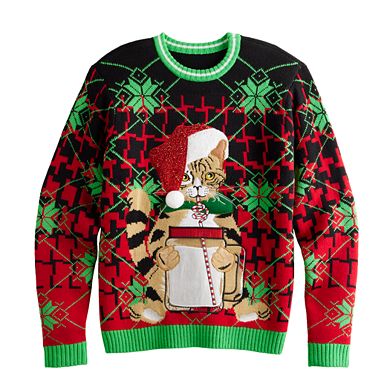 Men's Crewneck Who's Got Santa's Milk Christmas Sweater