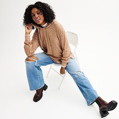 Juniors' SO® Cozy Tunic Hoodie