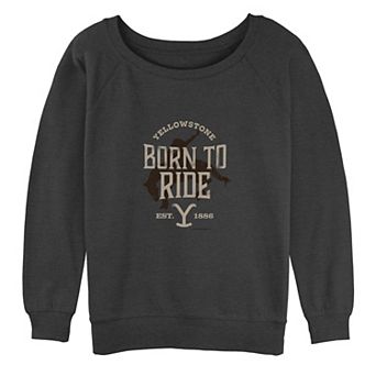 Juniors' Yellowstone Born To Ride Est. 1886 Slouchy Graphic Sweatshirt