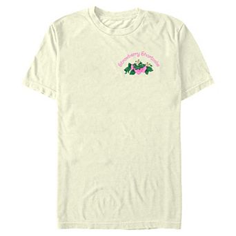 Juniors' Strawberry Shortcake Logo With Pink Strawberries Boyfriend Graphic Tee