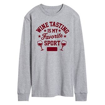 Men's Wine Tasting Fav Sport Long Sleeve Graphic Tee