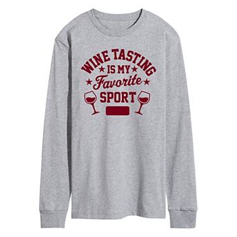 Men's Wine Tasting Fav Sport Long Sleeve Graphic Tee