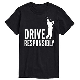 Big & Tall "Drive Responsibly" Golfer Graphic Tee