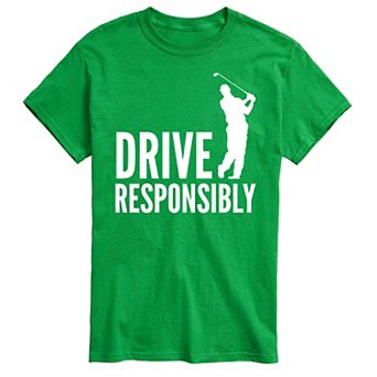 Big & Tall "Drive Responsibly" Golfer Graphic Tee