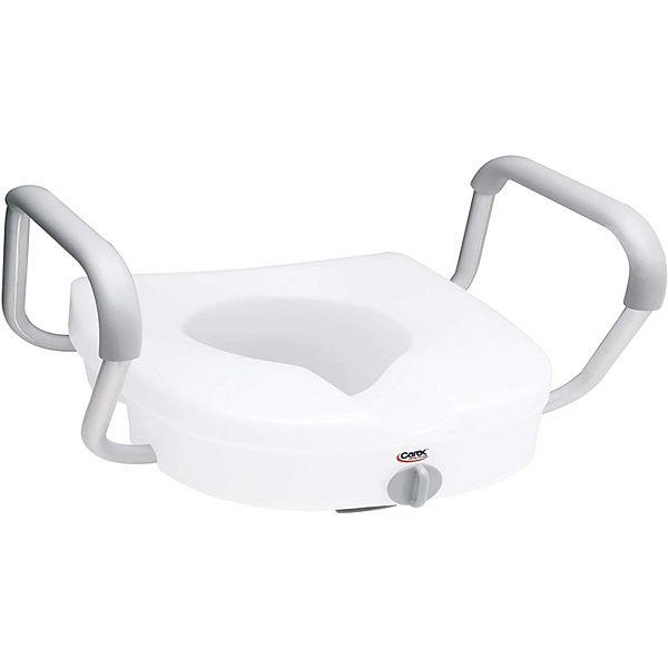 Carex EZ Lock Raised Toilet Seat with Removable or Adjustable Handles