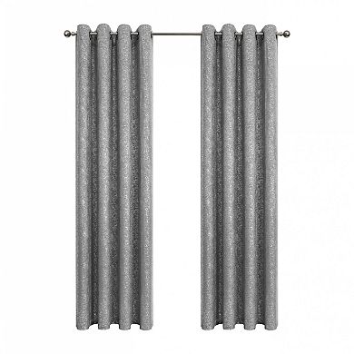 Kate Aurora 2 Pack Glam Metallic Sparkle Thermal Light Filtering Grommet Top Curtains
