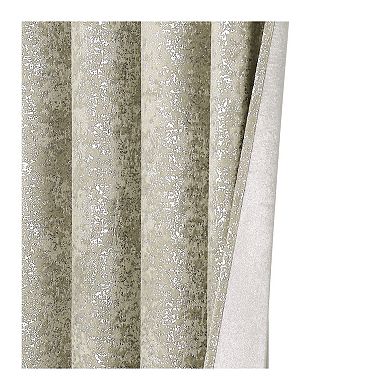 Kate Aurora 2 Pack Glam Metallic Sparkle Thermal Light Filtering Grommet Top Curtains