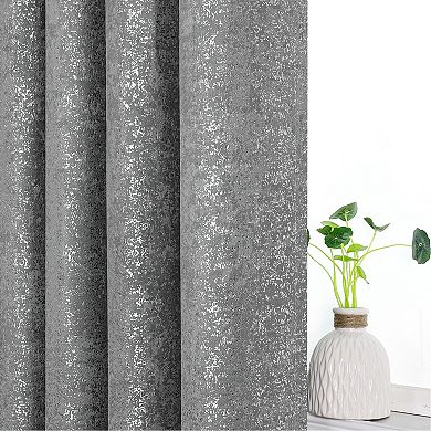 Kate Aurora 2 Pack Glam Metallic Sparkle Thermal Light Filtering Grommet Top Curtains