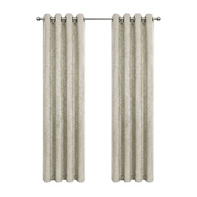 Kate Aurora 2 Pack Glam Metallic Sparkle Thermal Light Filtering Grommet Top Curtains