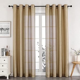 Goodgram 2 pc Sheer Voile Faux Silk Spring and Summer 84 in L Grommet Top Curtain Panels