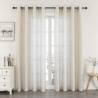 Goodgram 2 pc Sheer Voile Faux Silk Spring and Summer 84 in L Grommet Top Curtain Panels