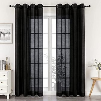 Goodgram 2 pc Sheer Voile Faux Silk Spring and Summer 84 in L Grommet Top Curtain Panels