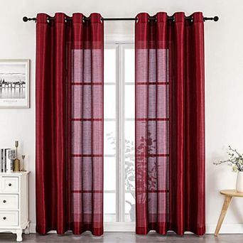 Goodgram 2 pc Sheer Voile Faux Silk Spring and Summer 84 in L Grommet Top Curtain Panels