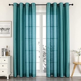Goodgram 2 pc Sheer Voile Faux Silk Spring and Summer 84 in L Grommet Top Curtain Panels