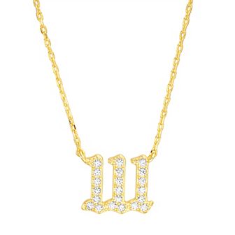 Paige Harper 14k Gold Plated Cubic Zirconia Angel Number 111 "Intuition" Necklace