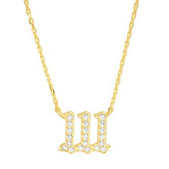 Paige Harper 14k Gold Plated Cubic Zirconia Angel Number 111 "Intuition" Necklace