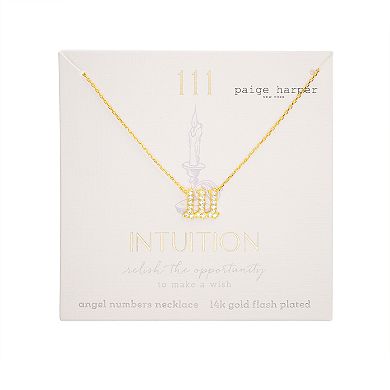 Paige Harper 14k Gold Plated Cubic Zirconia Angel Number 111 "Intuition" Necklace