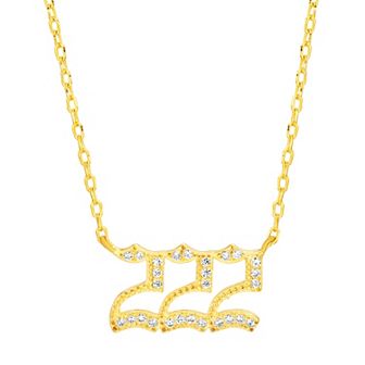 Paige Harper 14k Gold Plated Cubic Zirconia Angel Number 222 "Alignment" Necklace