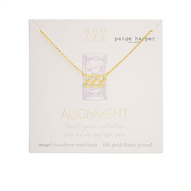 Paige Harper 14k Gold Plated Cubic Zirconia Angel Number 222 "Alignment" Necklace