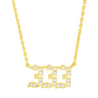 Paige Harper 14k Gold Plated Cubic Zirconia Angel Number 333 "Support" Necklace