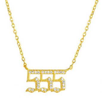 Paige Harper 14k Gold Plated Cubic Zirconia Angel Number 555 "Change" Necklace