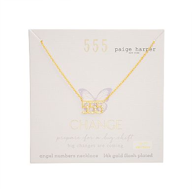 Paige Harper 14k Gold Plated Cubic Zirconia Angel Number 555 "Change" Necklace