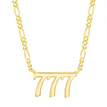 Paige Harper 14k Gold Plated Angel Number 777 "Fortune" Necklace
