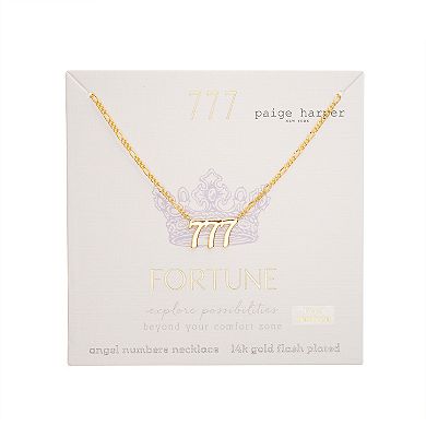 Paige Harper 14k Gold Plated Angel Number 777 "Fortune" Necklace