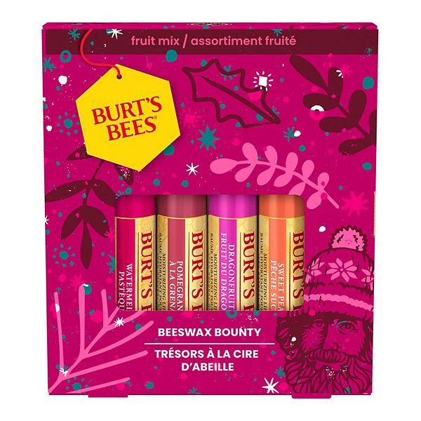 Burt's Bees Beeswax Bounty Fruit Lip Balm Holiday Gift Set - 4 Lip ...