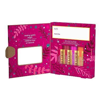 Burt's Bees Beeswax Bounty Fruit Lip Balm Holiday Gift Set - 4 Lip Balms - Sweet Peach, Watermelon, Pomegranate and Dragonfruit Lemon