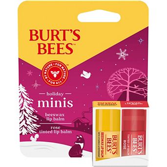 Burt's Bees Holiday Lip Balm 2 pc Rose Gift Set