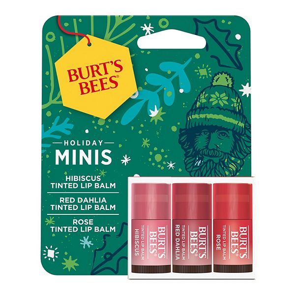 Burts Bees Burts Bees Lip Balm Kit Unisex Lip Balm Peppermint Red Dahlia  Tinted 0.15 Ounce (