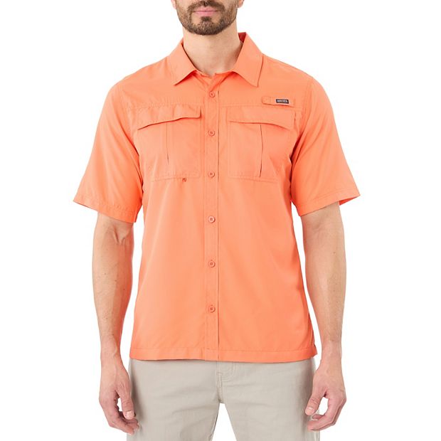 Smith's Workwear Short Sleeve Performance Fishing Shirt, Orange, XL