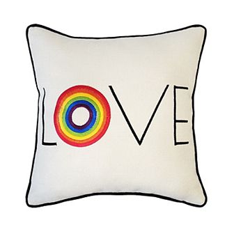Edie@Home Rainbow "Love" Decorative Pillow