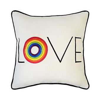 Edie@Home Rainbow "Love" Decorative Pillow