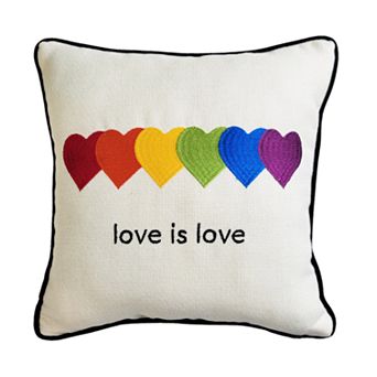 Edie@Home "love is love" Hearts Decorative Pillow