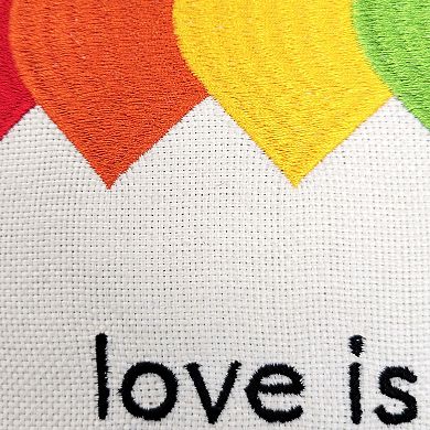 Edie@Home "love is love" Hearts Decorative Pillow