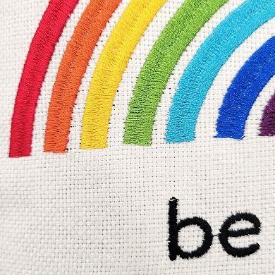 Edie@Home "be proud" Rainbow Decorative Throw Pillow
