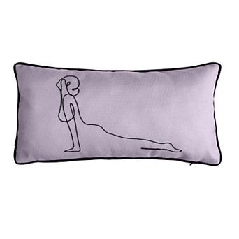 Edie@Home Upward Dog Embroidered Decorative Pillow