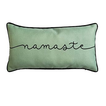 Edie@Home 'Namaste' Embroidered Decorative Pillow