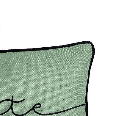 Edie@Home 'Namaste' Embroidered Decorative Pillow