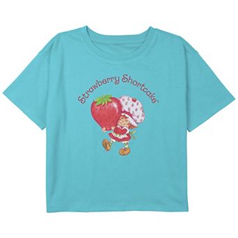 Girls 7-16 Strawberry Shortcake Happy Walking Boxy Crop Graphic Tee