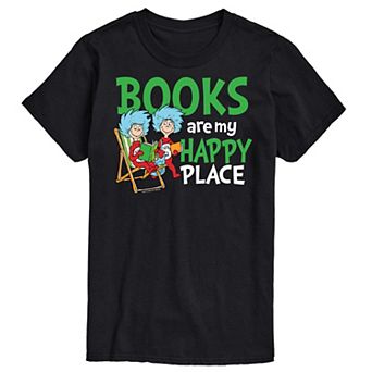 Men's Dr Seuss Books Are My Happy Place Graphic Tee