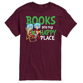 Men's Dr Seuss Books Are My Happy Place Graphic Tee
