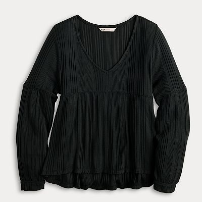 BABY DOLL LAYERED LS TEE ブラック Ameri（アメリ）の「BABY DOLL LAYERED LS TEE（Tシャツ