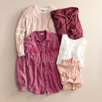 Juniors' SO® Relaxed Long Sleeve Baby Doll Tee