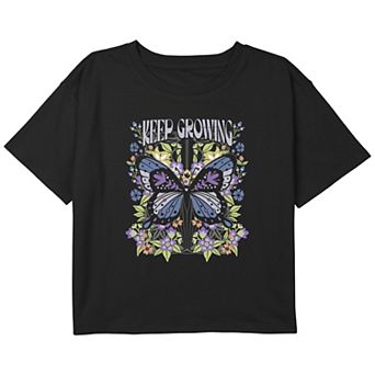 Girls 7-16 Keep Growing Boxy Crop Graphic Tee