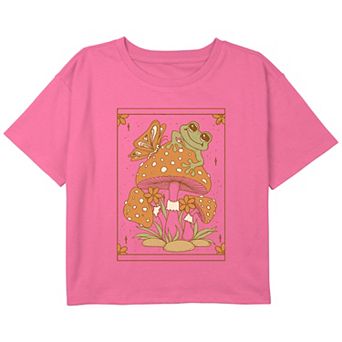 Girls 7-16 Froggy Tarot Card Boxy Crop Graphic Tee